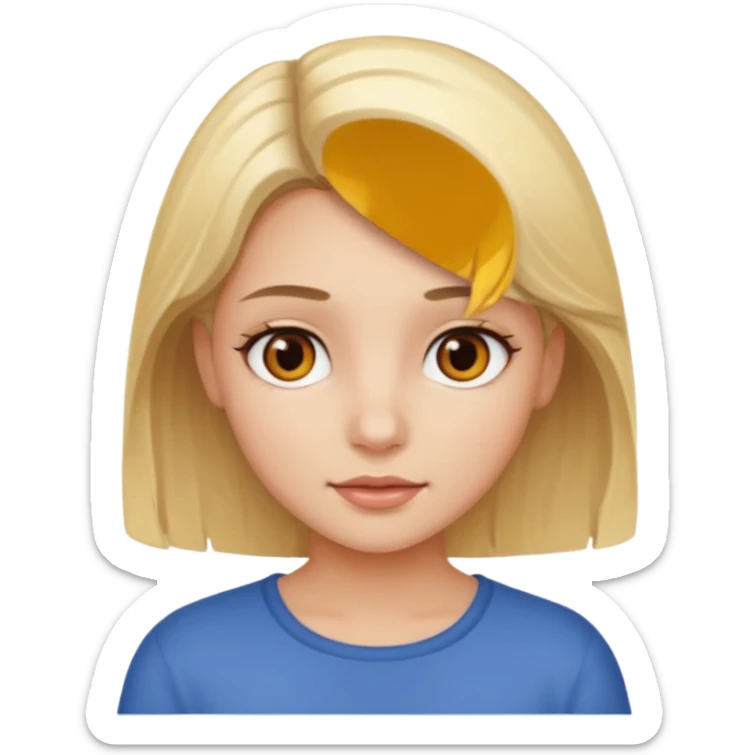 Blonde girl brown eyes sticker