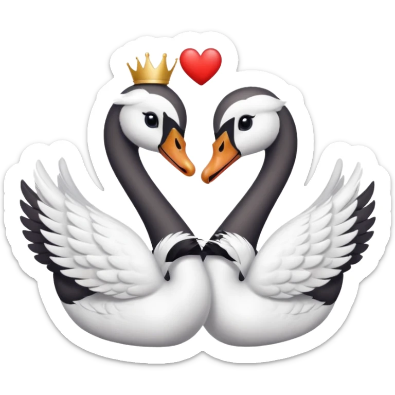 Two swan making a heart 💗 a girl swan  and a boy swan  sticker