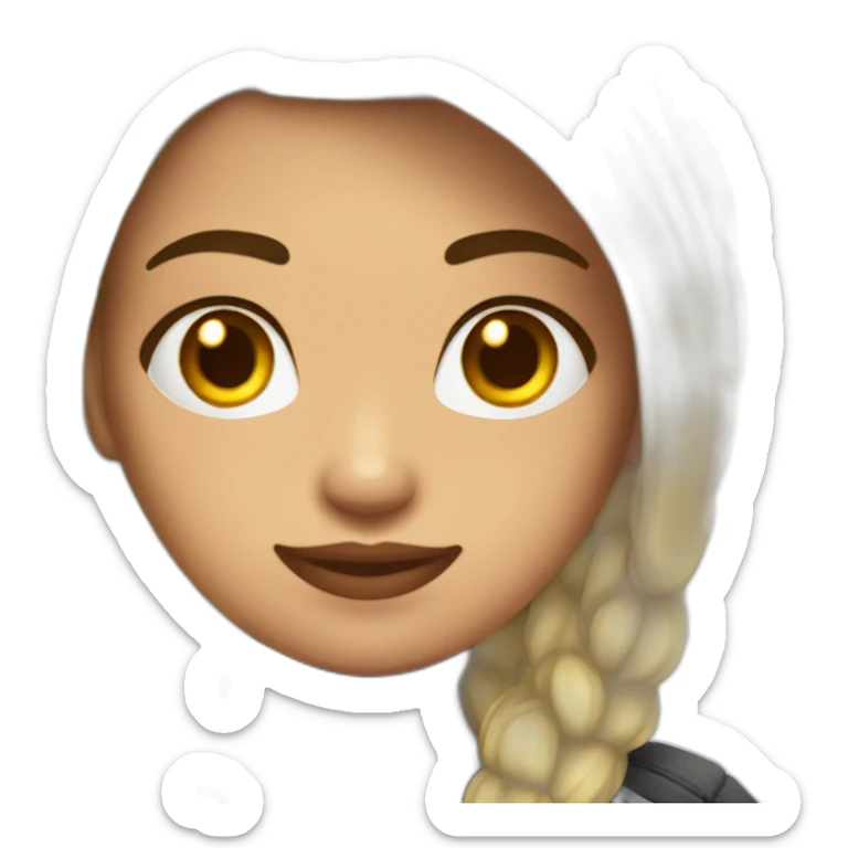 Chica gamer con cabello negro ojos oscuros y piel clara  sticker