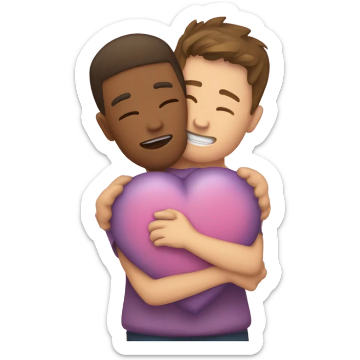 A heart close to heart of person when they hug sticker