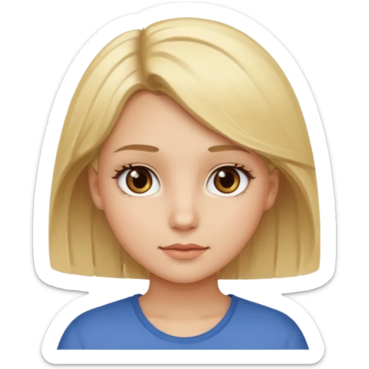 Blonde hair brown eyed girl  sticker
