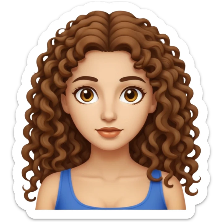 attractive Greek woman with long curly hair and light skin sticker