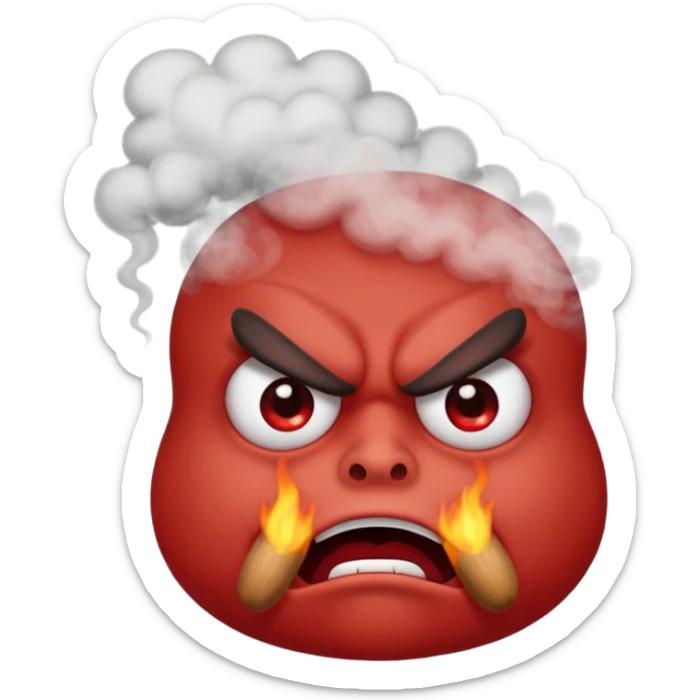 angry emoji, face with smoke coming out of nostrils sticker