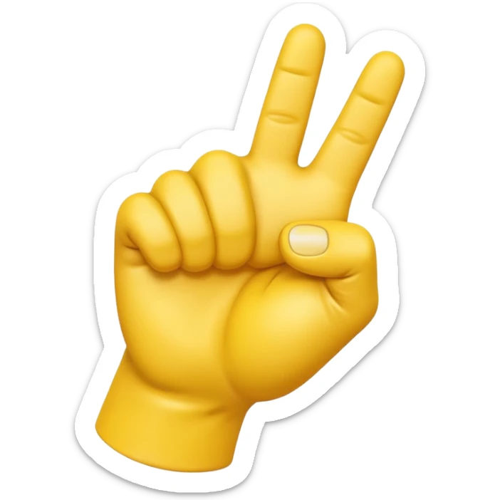 A 3D Apple-style yellow hand emoji, closed fist with thumb pointing backward over the shoulder direction, smooth rounded shape, shiny surface, clean minimal background. sticker