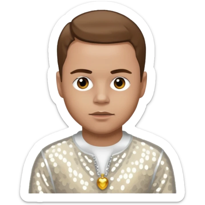 Brian Harvey from East 17 with light skin, brown hair, white sequin outfit sticker