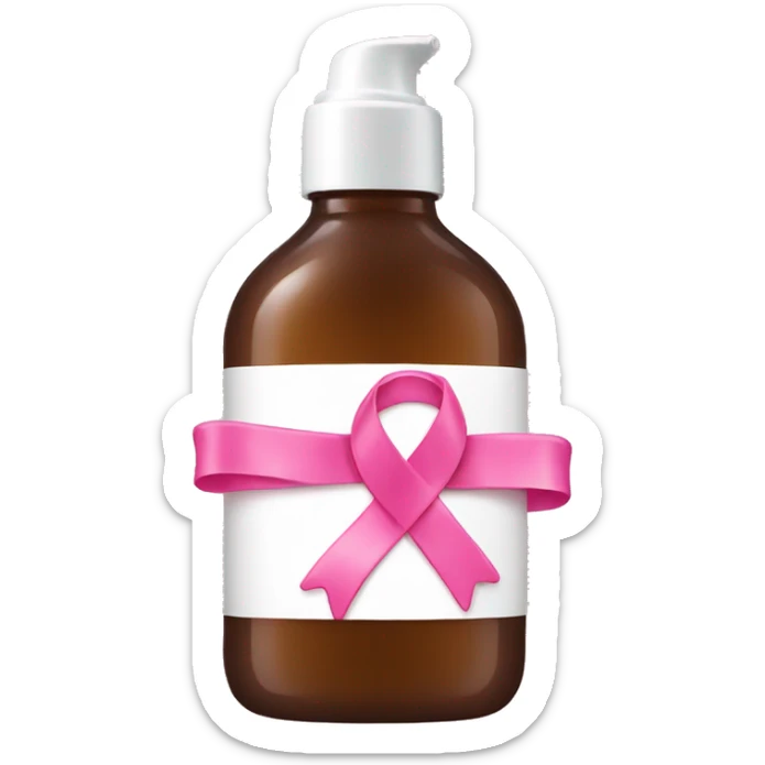  around a bottle of skincare Pink ribbon sticker