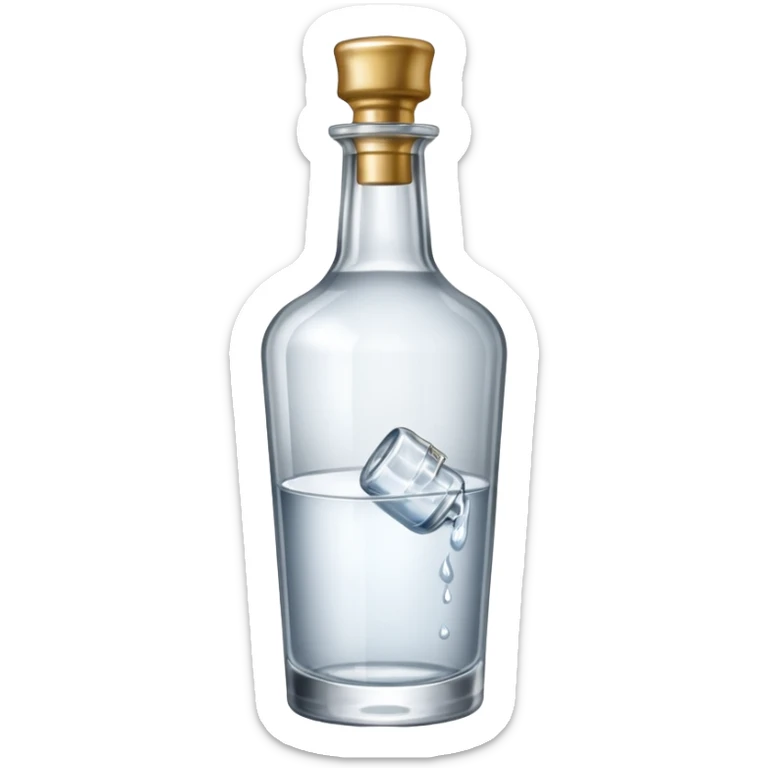 A bottle of vodka emoji in the style of Apple emoji with a handle and a knocker. sticker