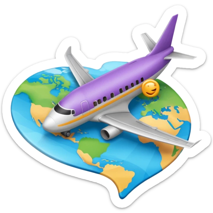 emoji de viaje, algo como un avion  dirigiendose a un destino en un mapa sticker