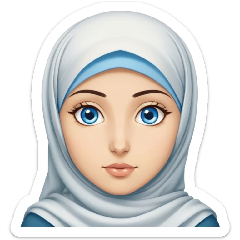Turkish beautiful finish Konya girl blue eyes with hijab fasting in ramadan sticker