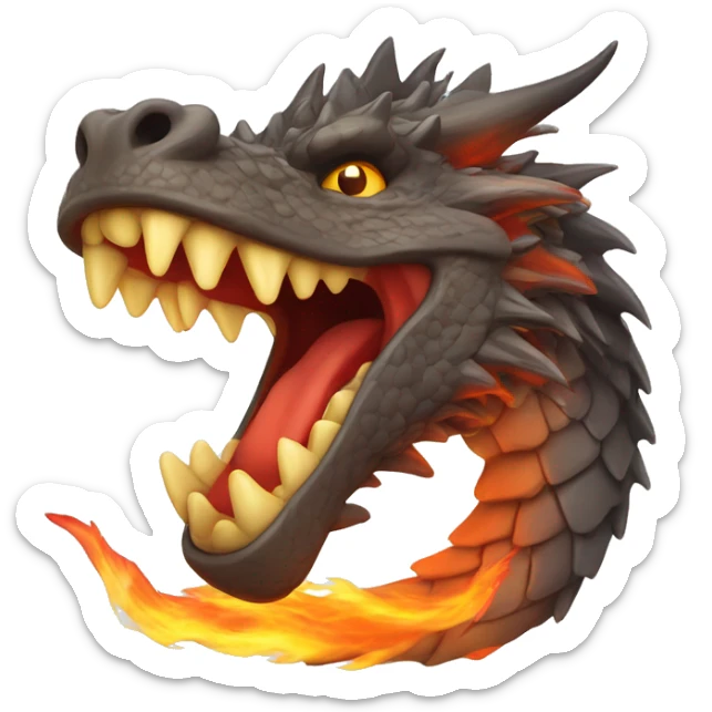 A roaring dragon with flames coming out of its mouth to represent power and fearlessness. sticker