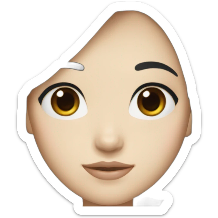 japanese girl with blue eyes and black hair sticker