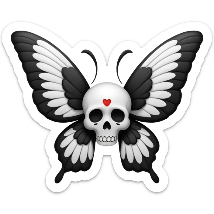 crea un emoji de una mariposa / polilla de la muerte pero que la calavera esté en las alas  sticker