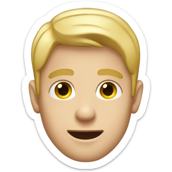 male portrait with blond hair and hearing aid in the ear sticker