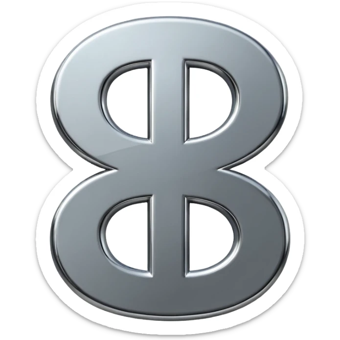 A double dollar sign emoji made of polished silver chrome, smooth metallic surface, glossy reflections, luxury swag vibe, minimal iOS emoji style, centered on white background sticker