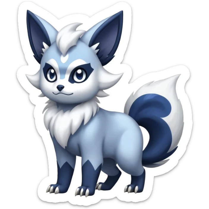 Absol-Meowstic-Zorua-Fakémon-hybrid-creature (full body)  sticker