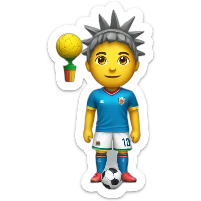 Statue of Liberty wearing a Colombian soccer jersey  sticker