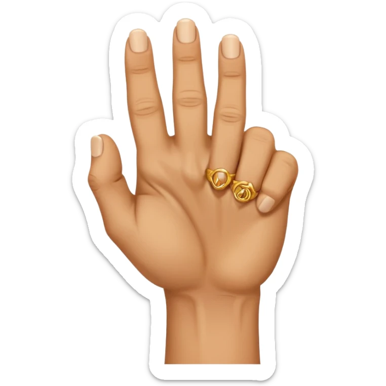 hand emoji in a fist with the ring and middle finger sticking out sticker