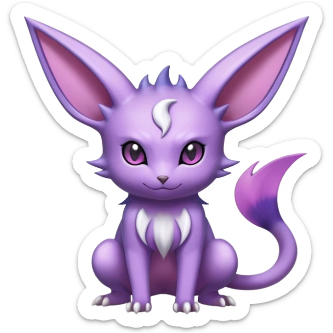 Cool Edgy Cute Shiny Noibat-Espeon-Nidorino-hybrid  full body sticker