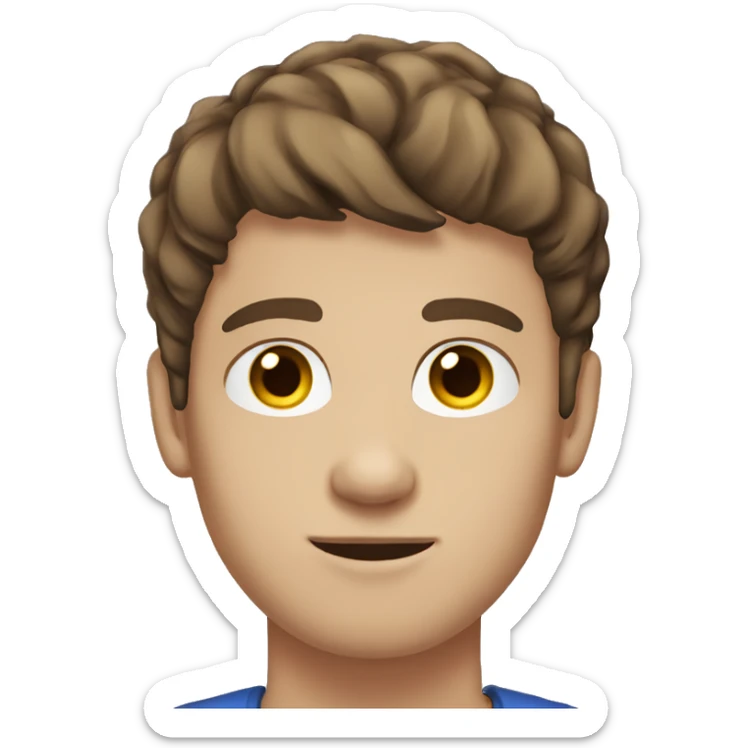 short brown hair man, 24 yo, brown eyes, white skin sticker