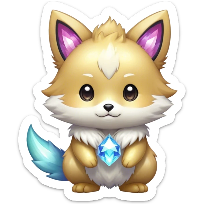  High quality detailed Cute Cool Kawaii stylish Pretty Chibi Fur-Sona Shiny Colorful Sparkly Fakemon Full Body sticker