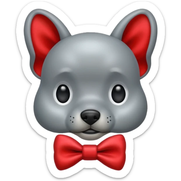 animatronic dog with red bow time like fnaf but dog emoji sticker