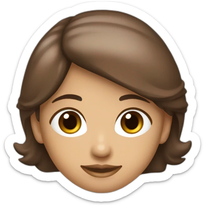 Jovencita de pelo liso y largo y castaño oscuro con mechón rojo sticker