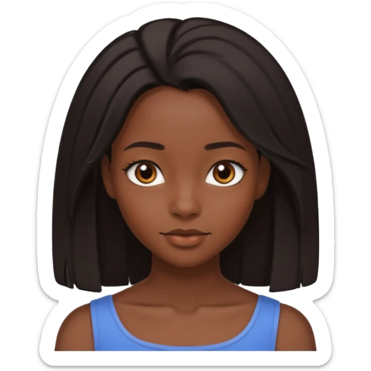 A pretty darkskin black girl with 4c type shoulder length hair  sticker
