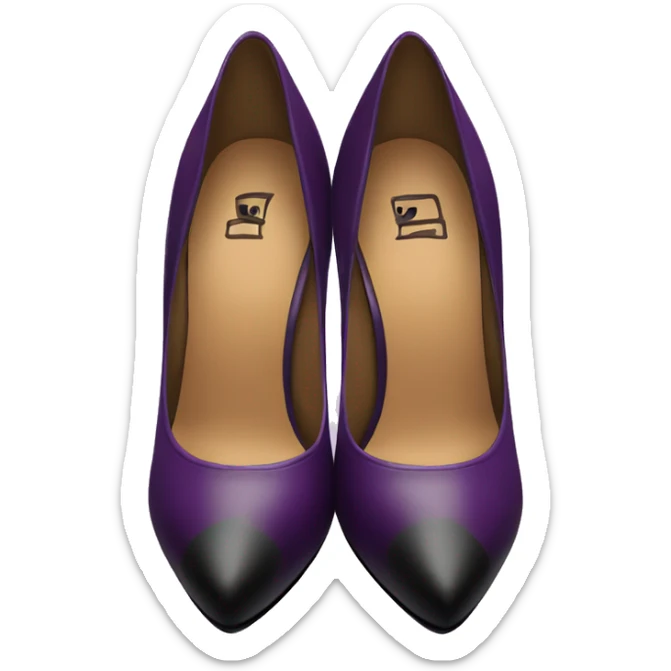 Realistic pair of plum purple and black closed toe high high heels sticker