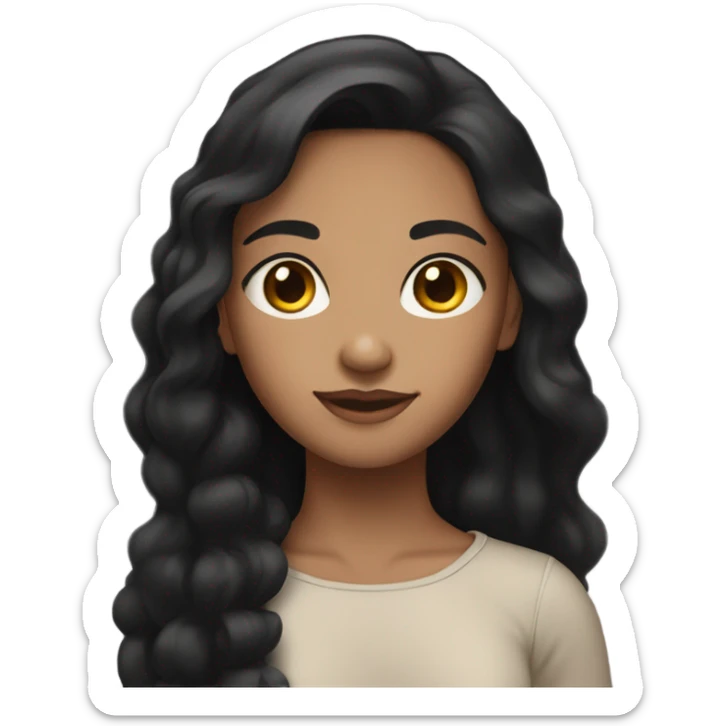 Light-brown skinned girl with black hair that reaches upto shoulder sticker