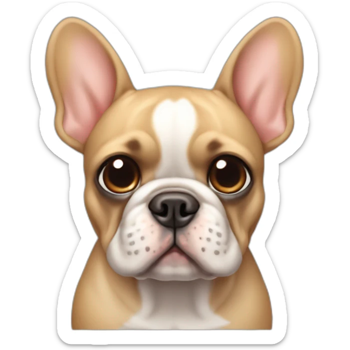 A little French bulldog with a tan type fur. Big pointy ears sticker