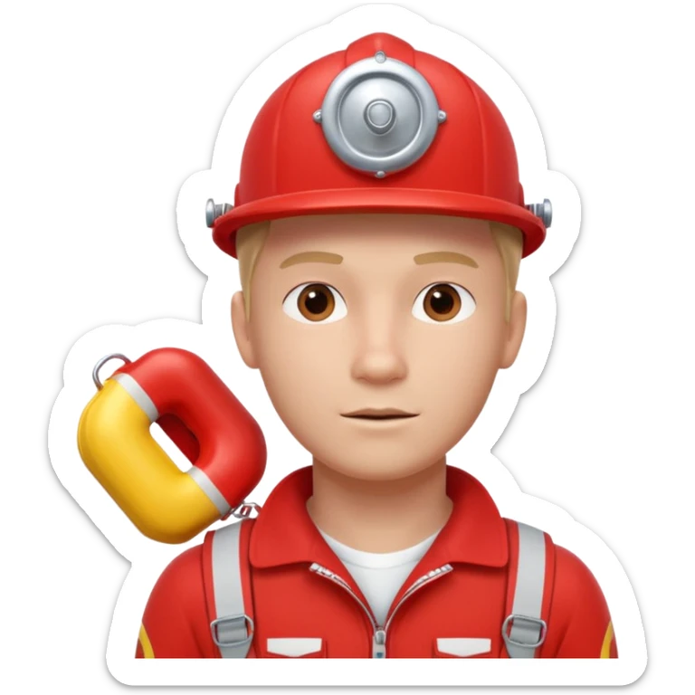 lifeguard portrait, head and shoulders only, wearing red lifeguard uniform, rescue whistle and buoy strap visible, confident alert expression, beach safety vibe, 3D cartoon, mobile game icon style, clean background, no text, no watermark
 sticker