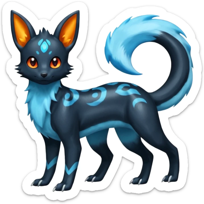 Shiny Umbreon-Amaura-Salandit-Fakémon-fusion (full body) sticker