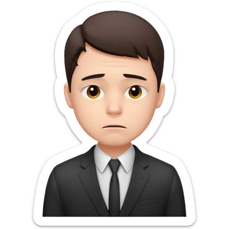 a liittle tired and frustrated entepreneur (only his face). with suit and only a little bit emotional face. young entepreneurs with various suits, but in classic colours. various hair. one person per one emoji. give me a few options  sticker
