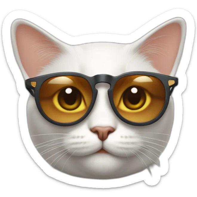 Un chat riche roux qui tient de l'argent avec des lunettes de soleil sticker