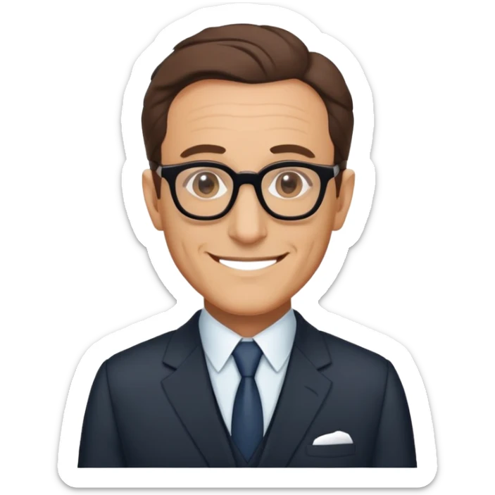 Merleau-Ponty as an emoji professor with glasses and suit sticker