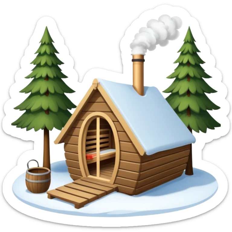 la tent that is a sauna and its smoke out the pipe try one with snow and trees around also
ag den mer som en rundt firkant og sort, også kan det stå SAUNA på sticker