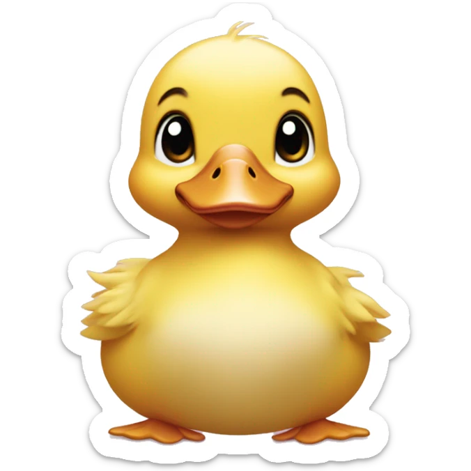 Baby duckling with a few strands of hair sticker