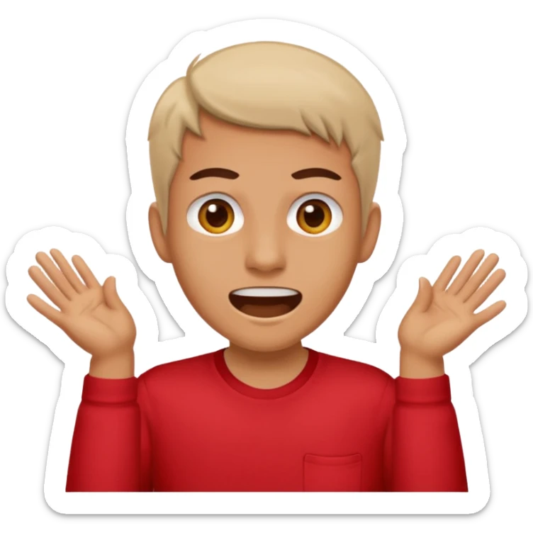 Tourist Character in Red Shirt with A slight expression of excitement and urgency sticker