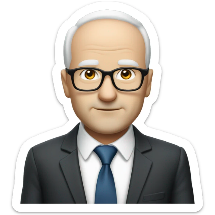 50-year-old organisation consultant, balding, white skin, in suit and tie sticker