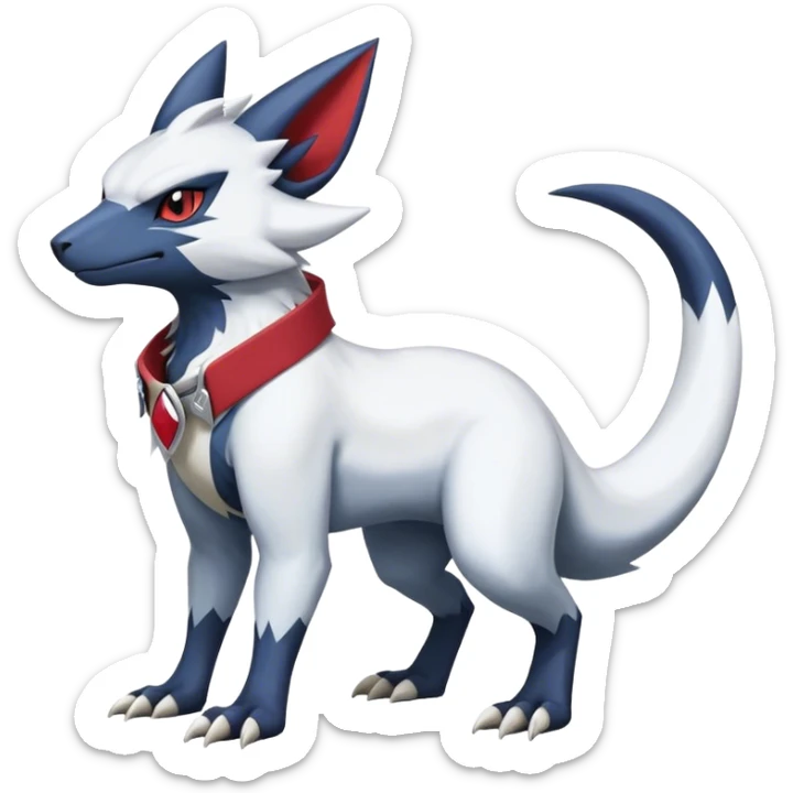 Cool Edgy Nargacuga-Absol-Zangoose-Sneasel-Quilava with a collar on, full body sticker