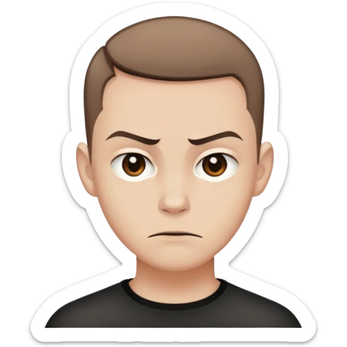 Amycus Carrow in harry potter, a man thin, brown hair, crew cut hair, look evil sticker