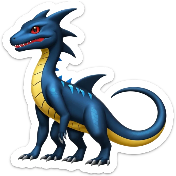 Shiny Salandit-Garchomp-Umbreon-Quilava-Fakémon-hybrid-creature (full body)  sticker