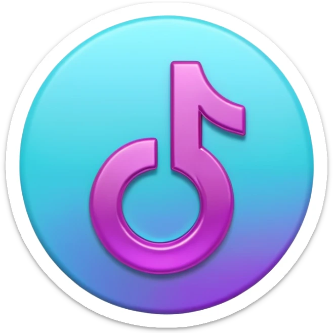 Purple and Cian Symbol of TikTok  sticker