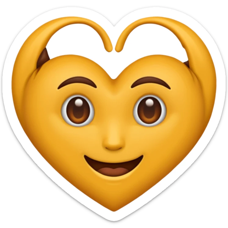 Je veux l'emoji main en cœur 🫶🏾 avec une main marron et une main blanche sticker