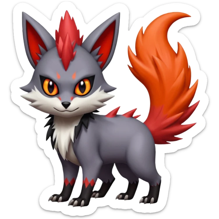 Noibat-Lykoi-Zangoose-Nargacuga-Litten-Torracat-fusion-Fakemon-Pokémon-creature  sticker