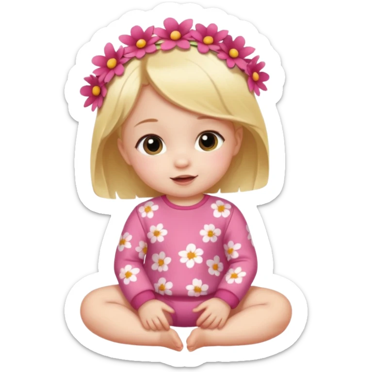 Baby Girl, Different Pose, different outfit, single Baby Girl only. sticker