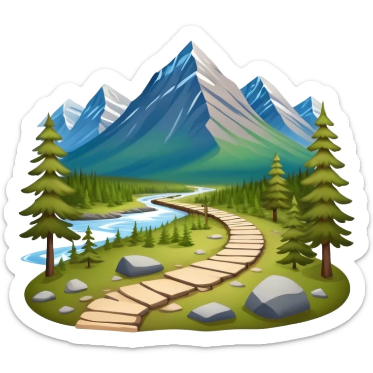 Kungsleden hiking trail in Swedish Lapland with mountains and forests sticker
