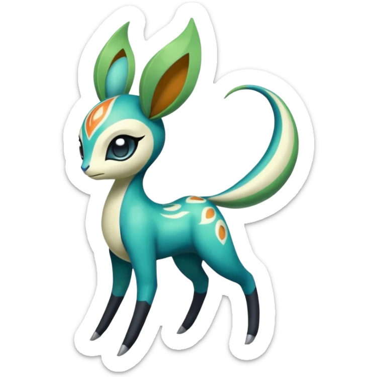 Colorful Exotic Meloetta-Cobalion-Virizion-Venom-Stitch-Fakémon-creature-hybrid sticker