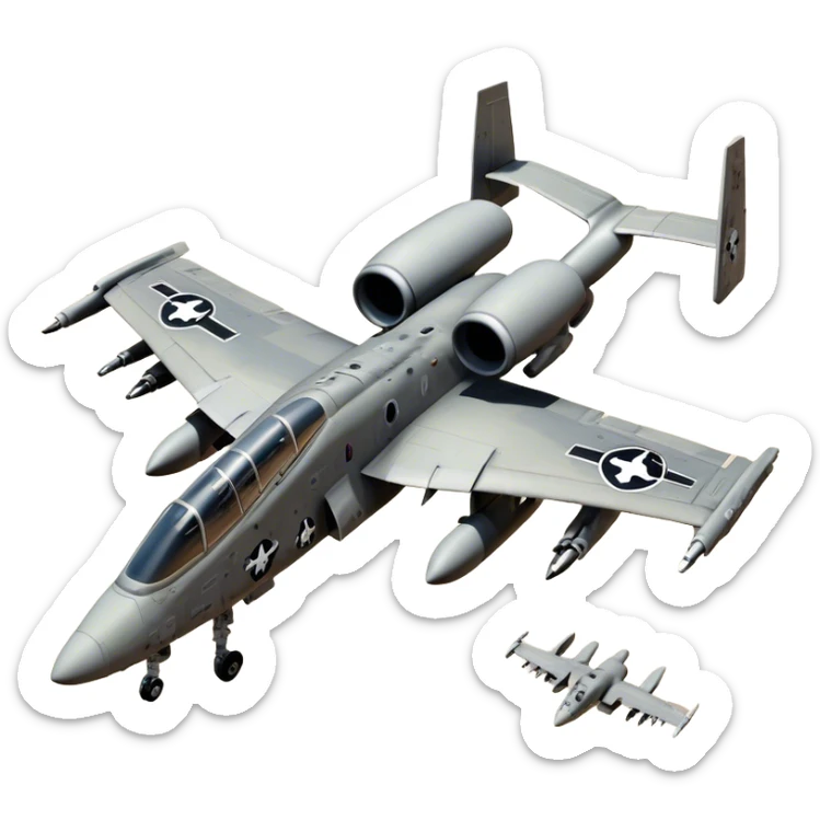 Warthog Jet (A-10 Thunderbolt II) - Fairchild Republic (Model Year: 2022) (Iconic colour: Desert camo) sticker