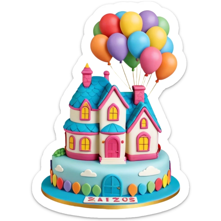Up movie birthday cake for 20 year-old girl sticker